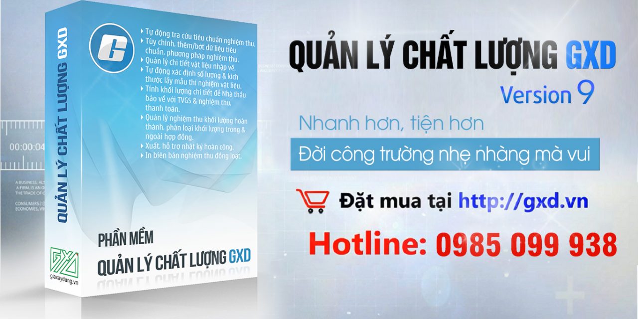 Hệ thống các biểu mẫu (các sheet) trong phần mềm QLCL GXD